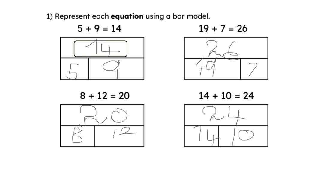 Using the bar model as a tool to deepen our understanding