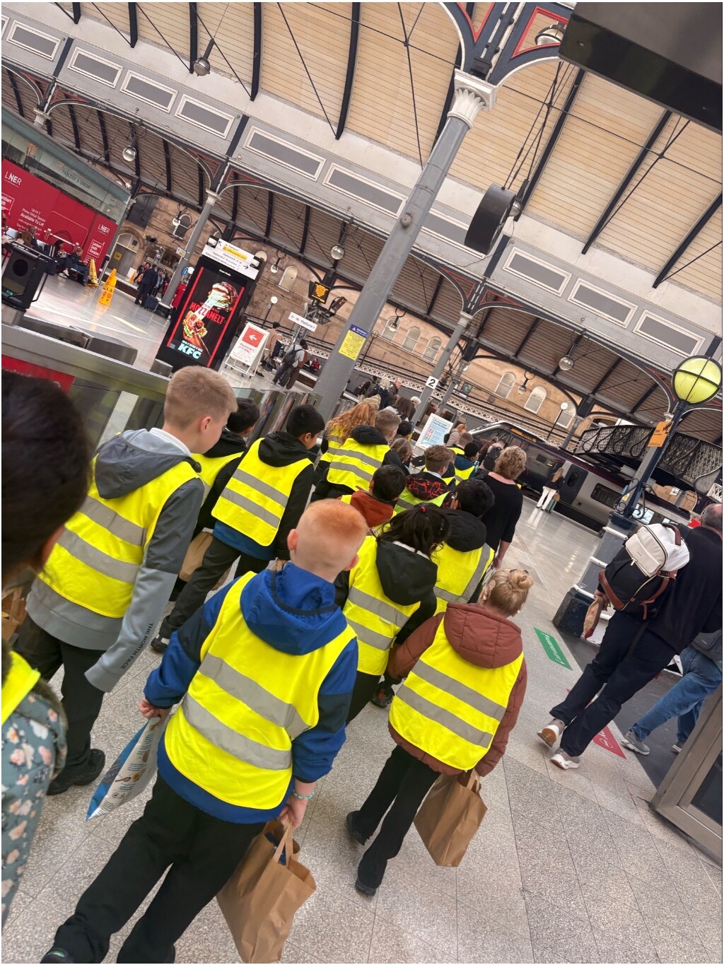 At the train station - how exciting!