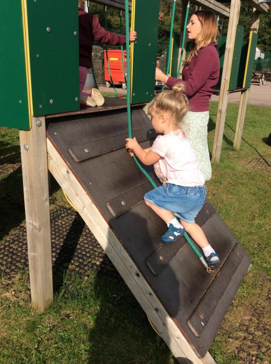 Fun on the climbing equipment