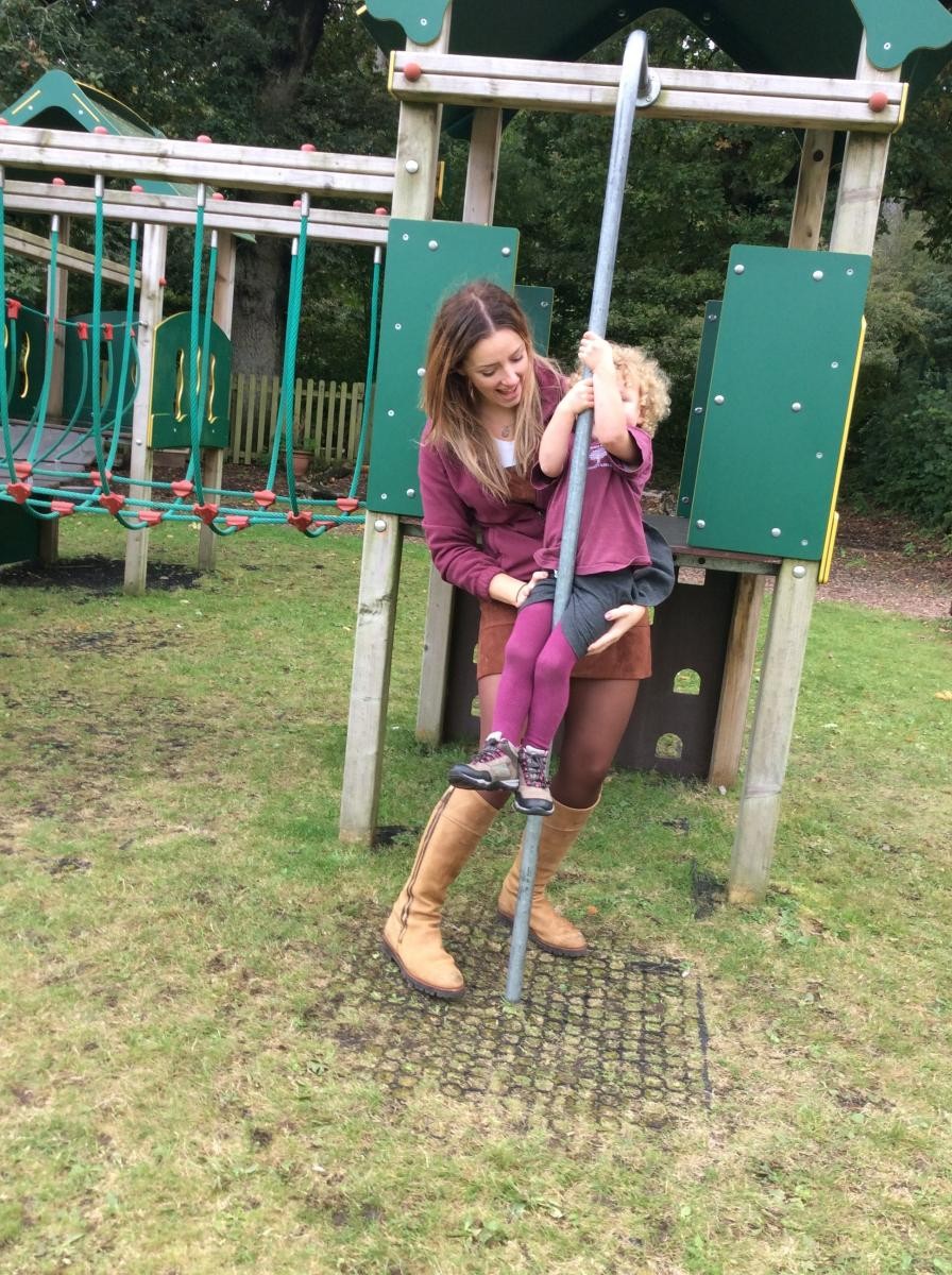 More fun on the climbing equipment. 