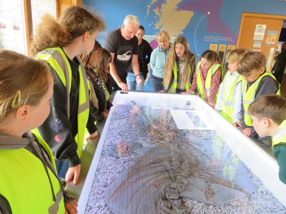 Pupils learning about museum exhibits
