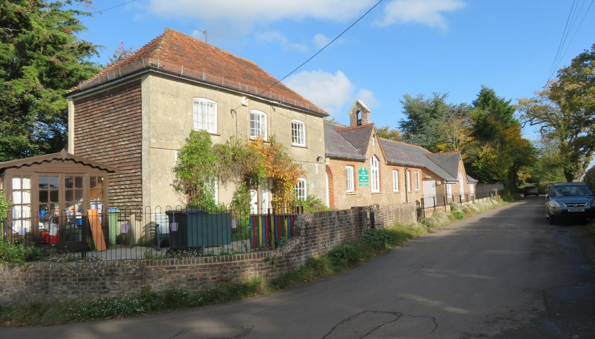 School building with blue sky