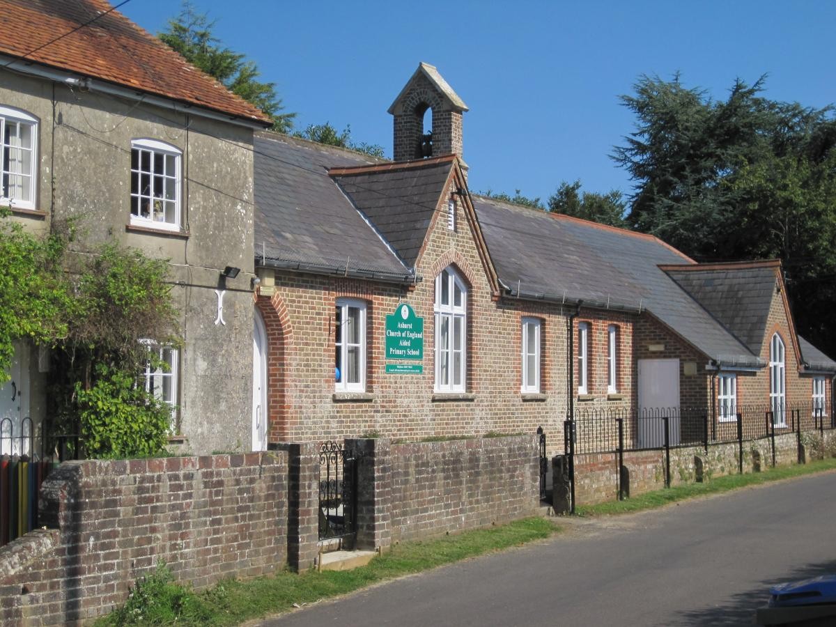 Closer up shot of our school building with blue sky