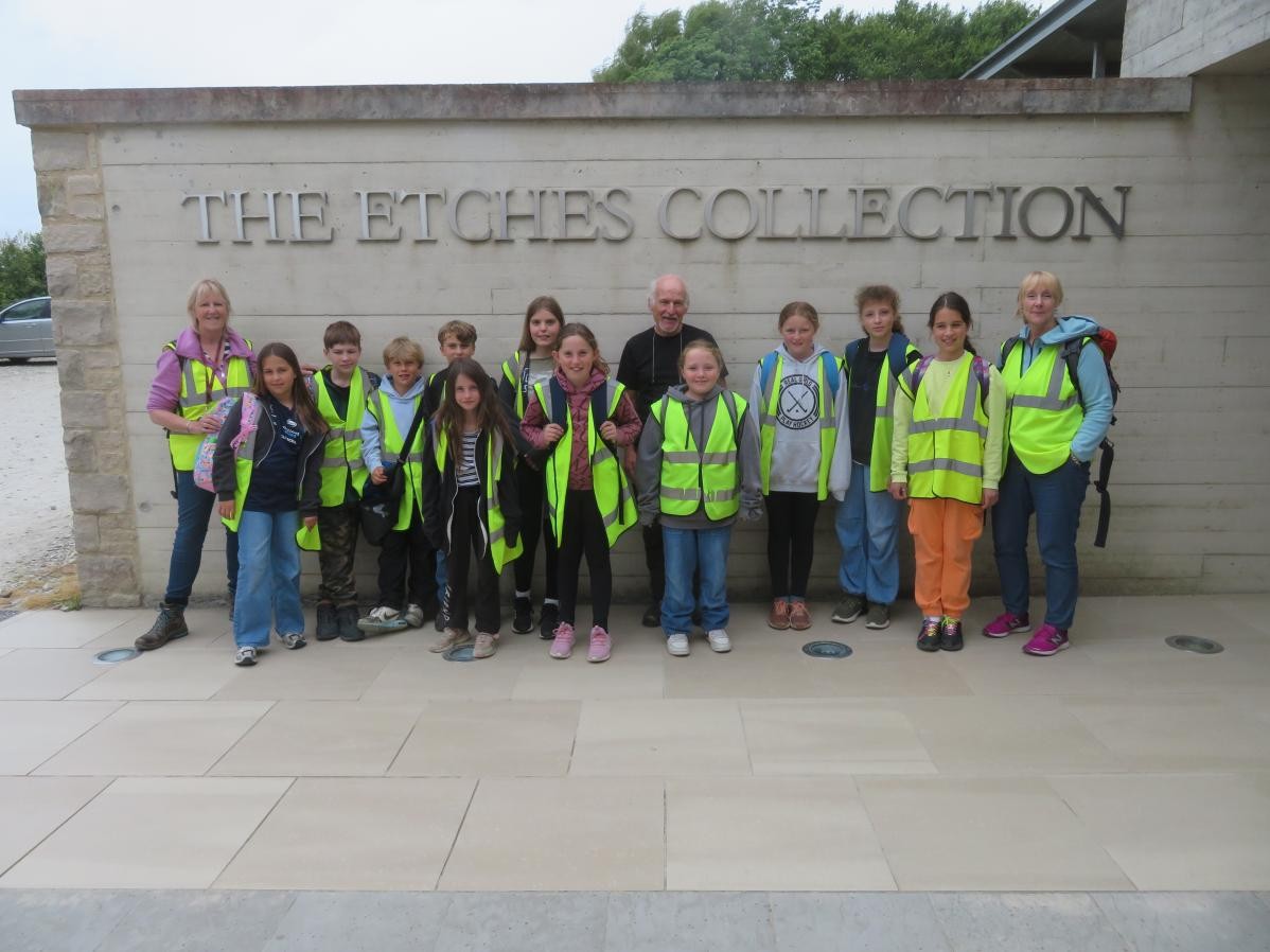 Pupils outside The Etches Collection