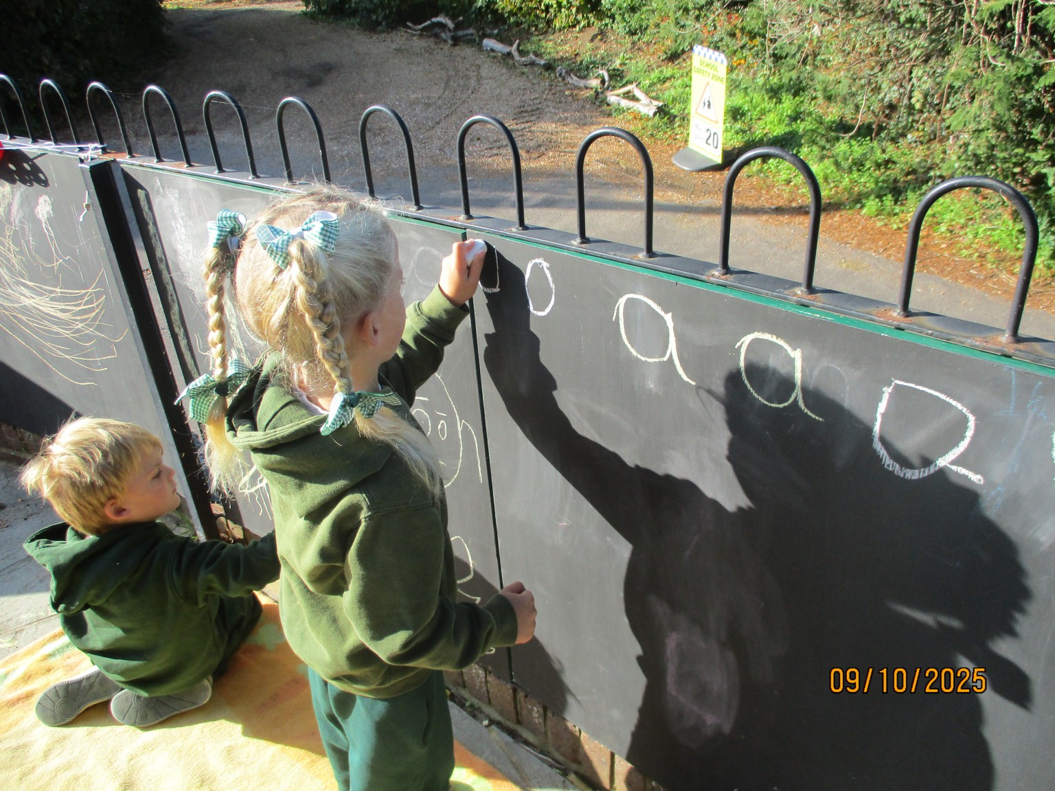 Writing on chalk board