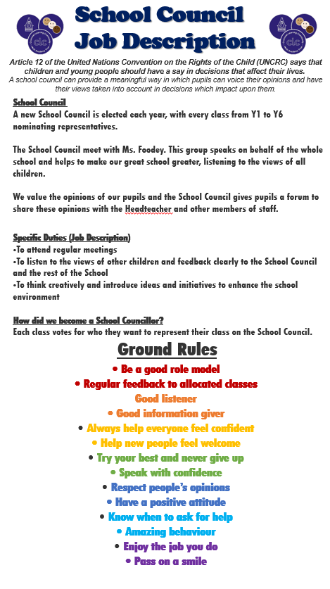 All of our prospective school councillors, all complete a job application to apply for the role and represent their class. 
