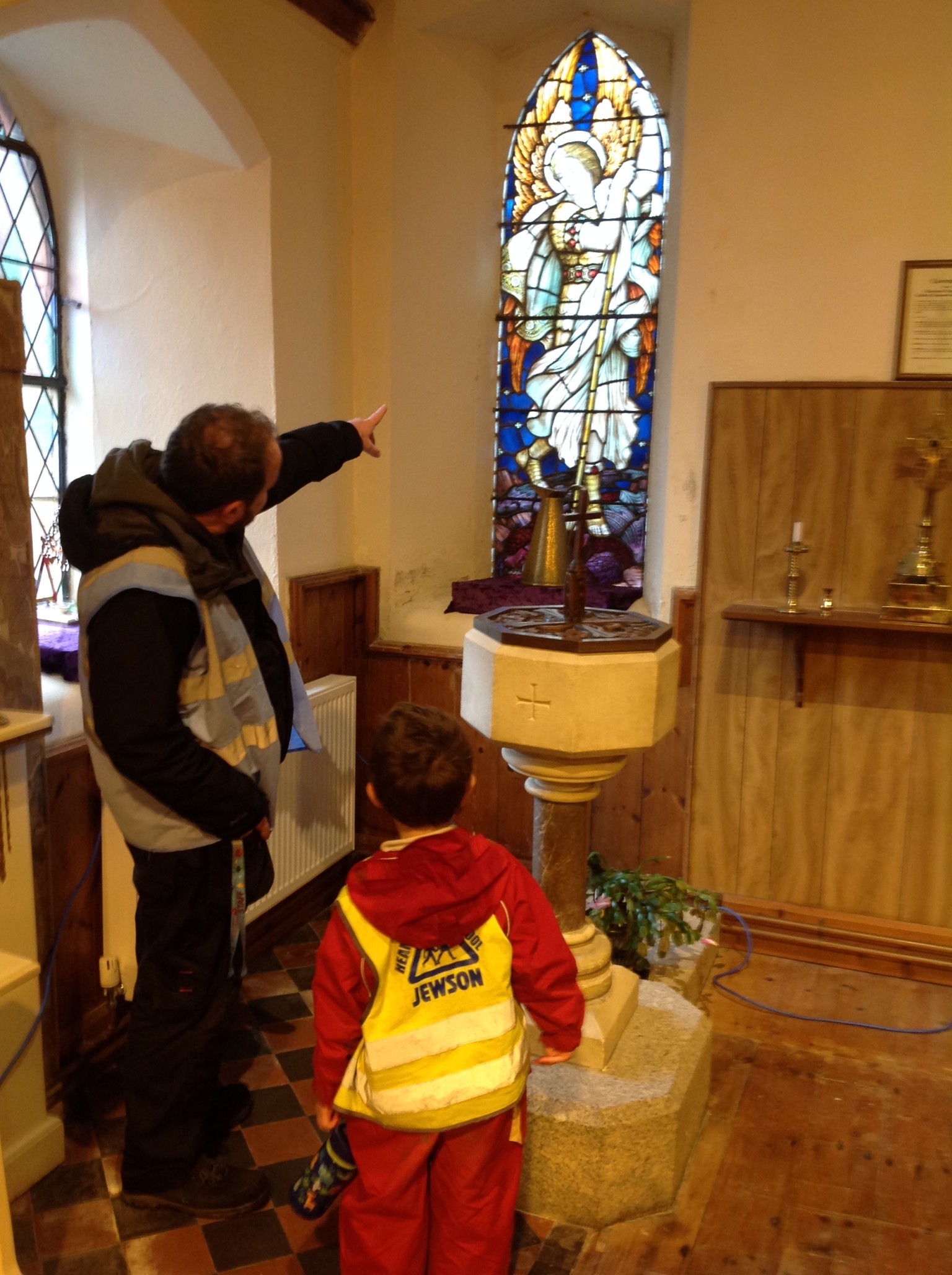 Reception class visit to a local church