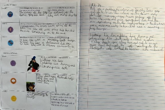 Chotting and sentence stacking in action.