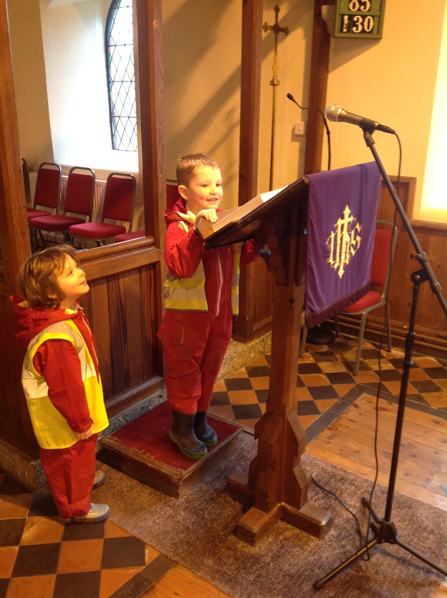 Reception class visit to a local church