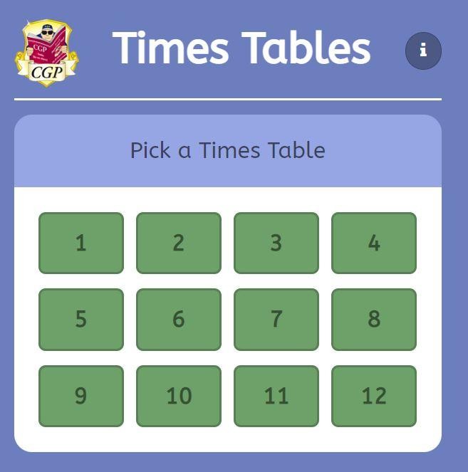 Image for access CGP's free times table tester