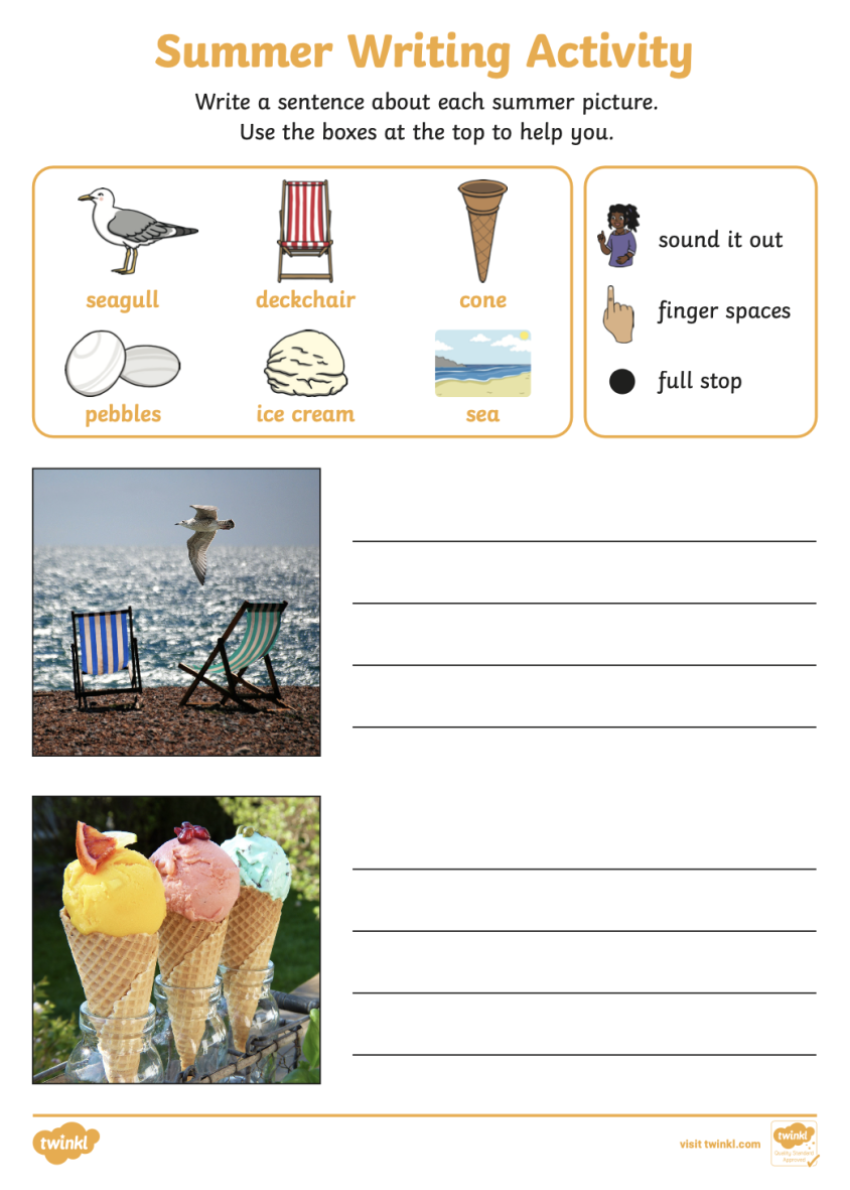 Y1 Summer Writing Activity