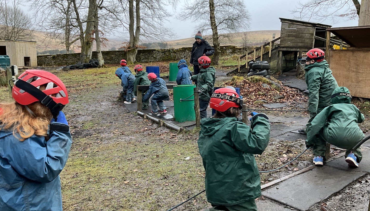 children on a blind trail