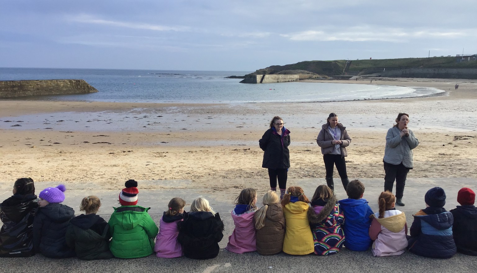 Children looking out to sea