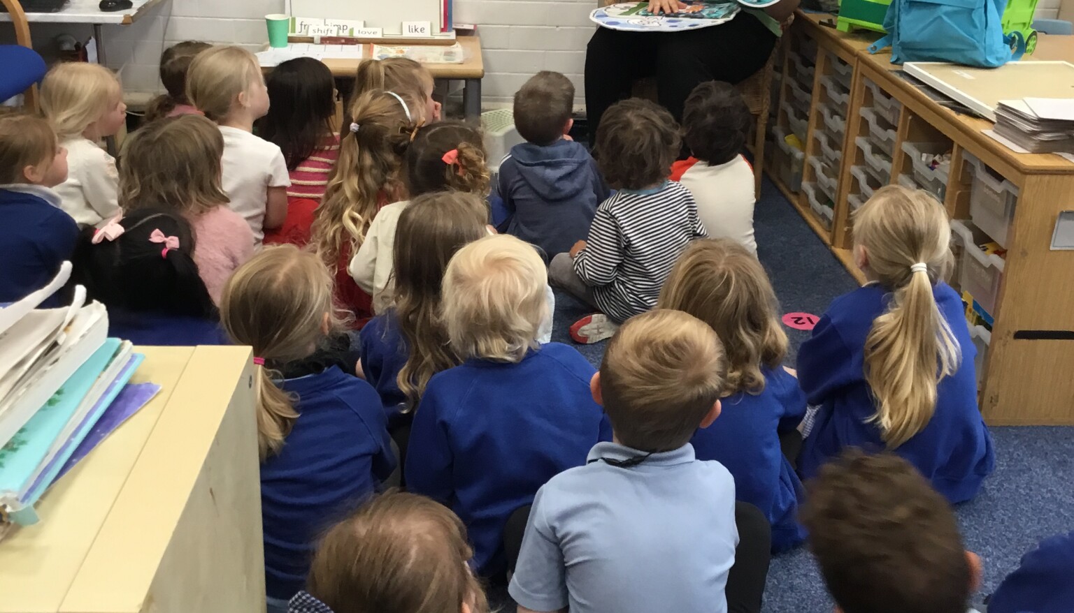 children sitting in class