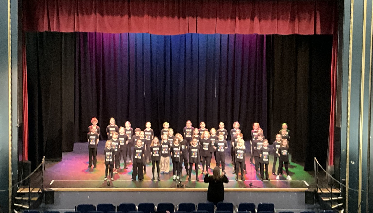 children on stage