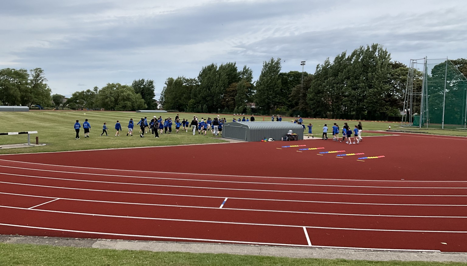 children at an athletics track
