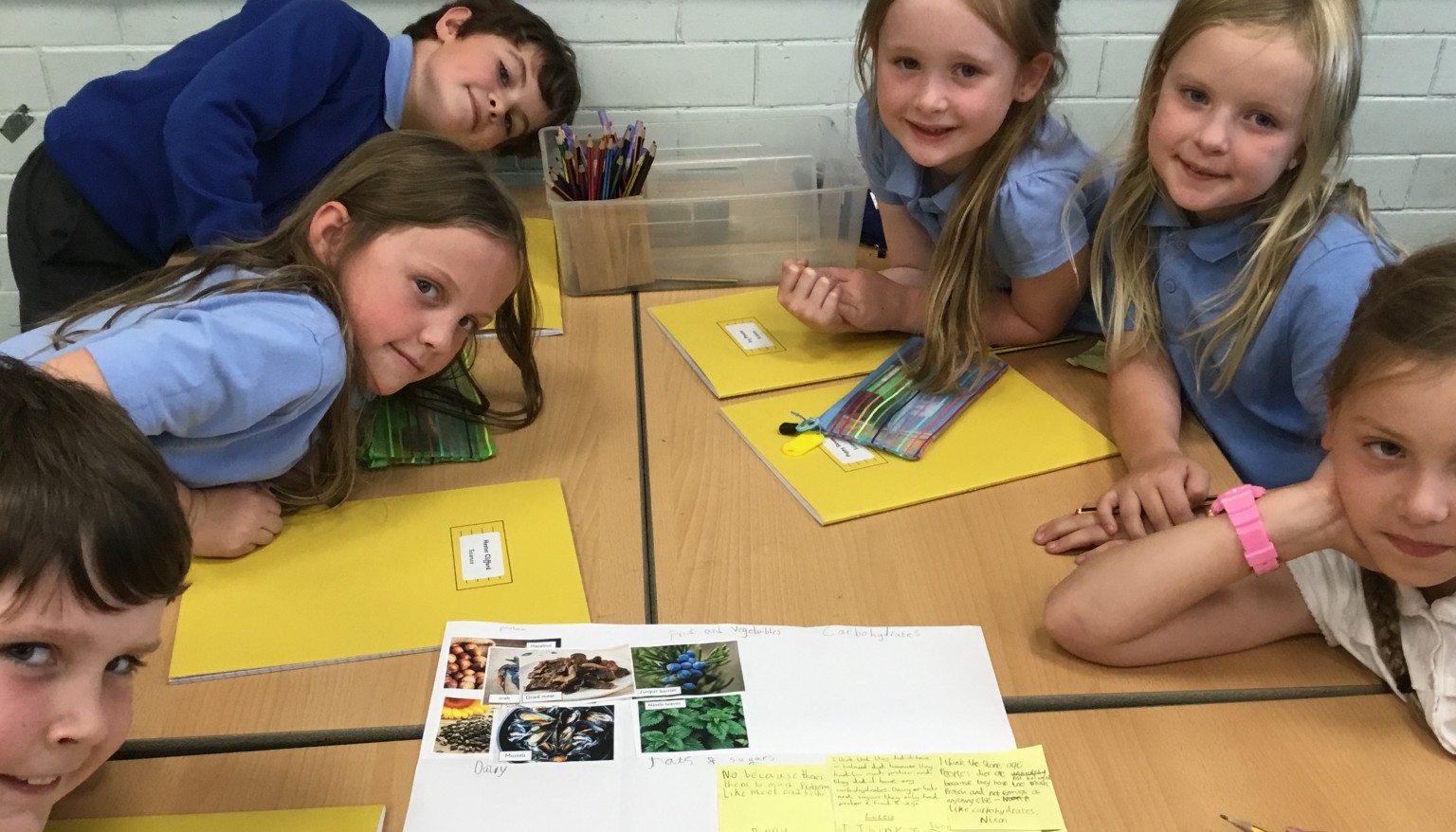 Children sat at a table together 
