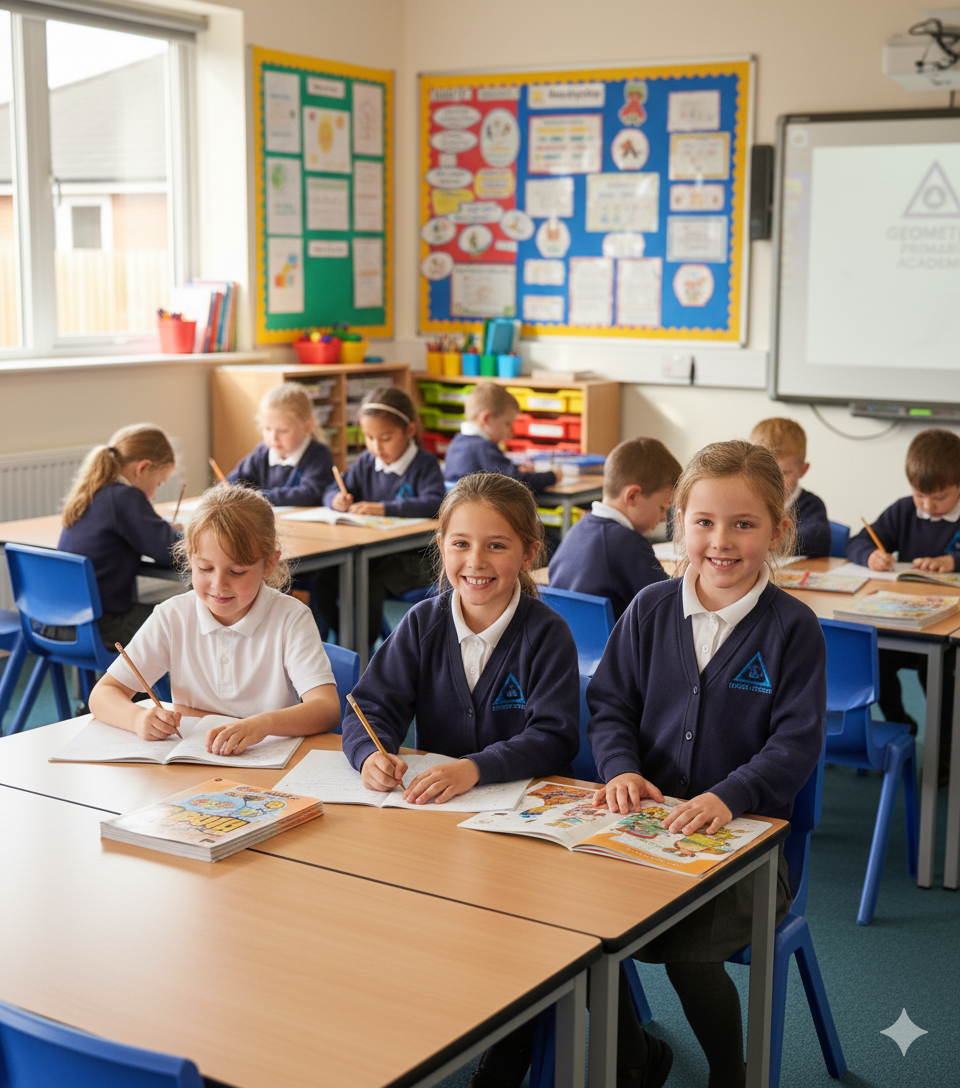 Children in their classroom