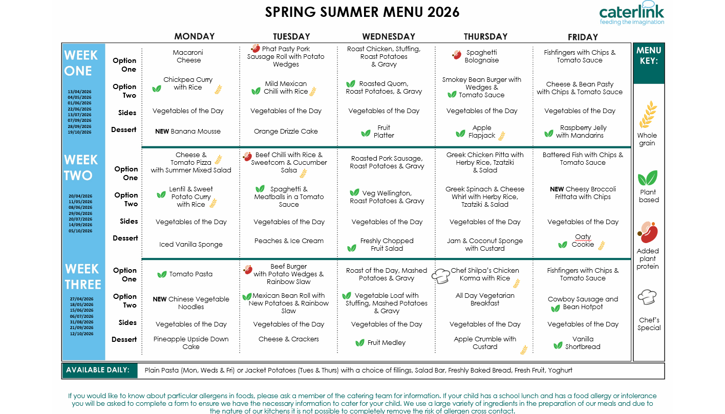 Caterlink Menu