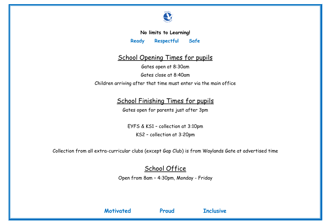 School Timings