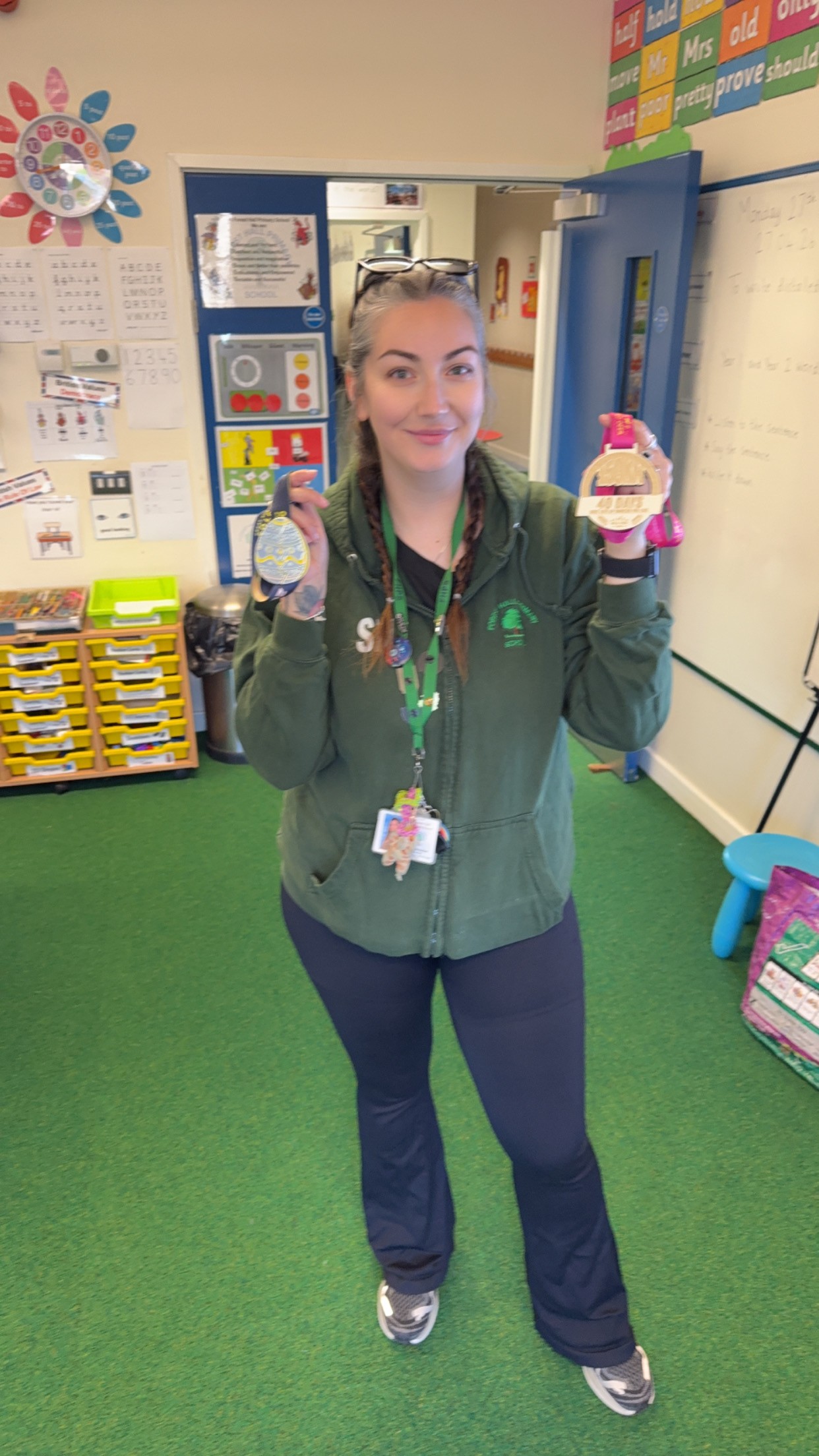 Teacher with medals