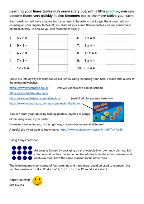 Y4 Timestables