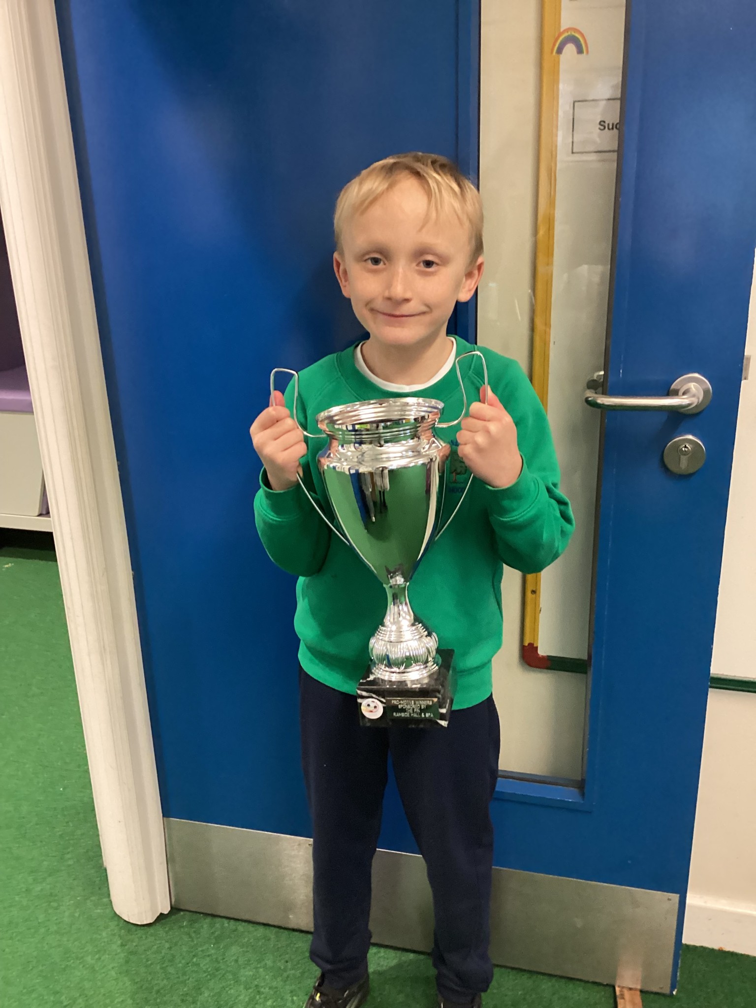 Child with trophy