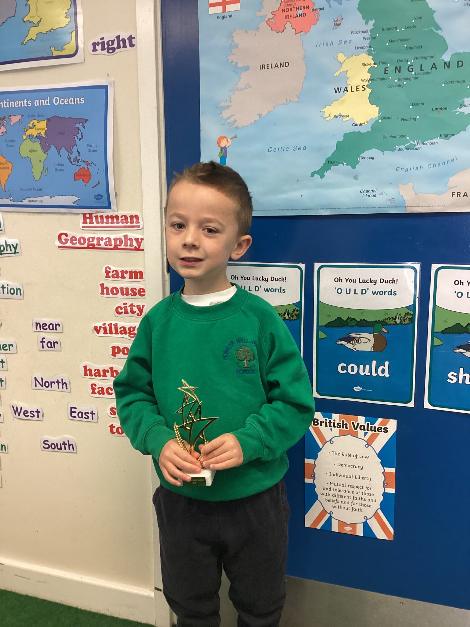 Child with trophy