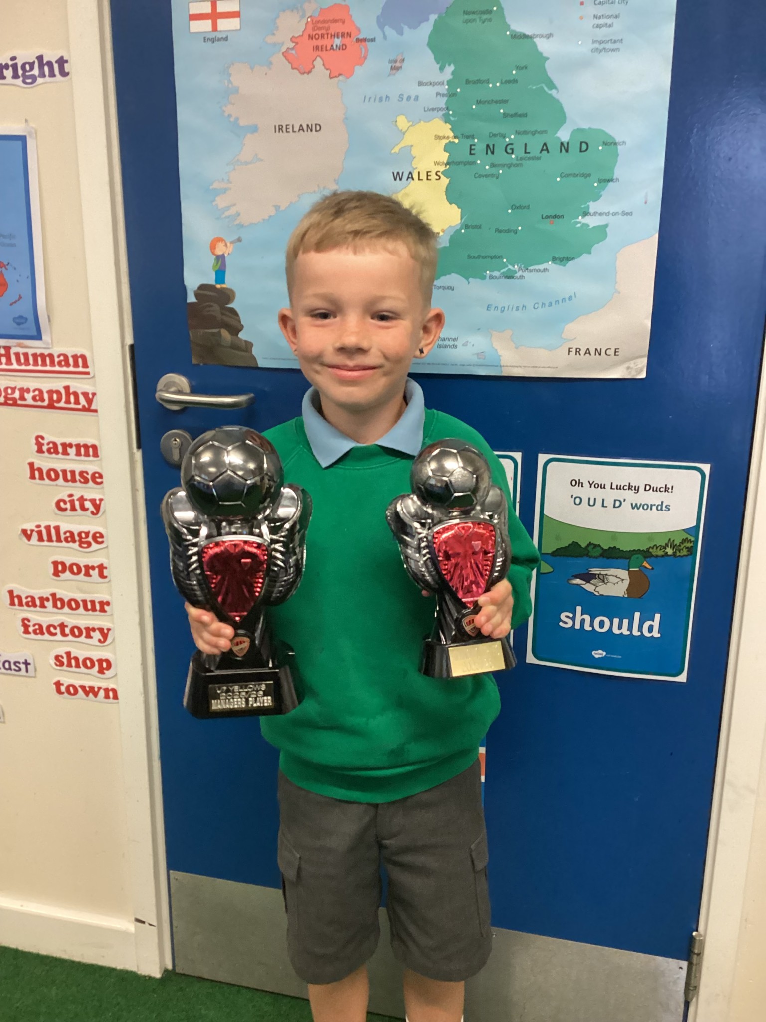Child with trophy
