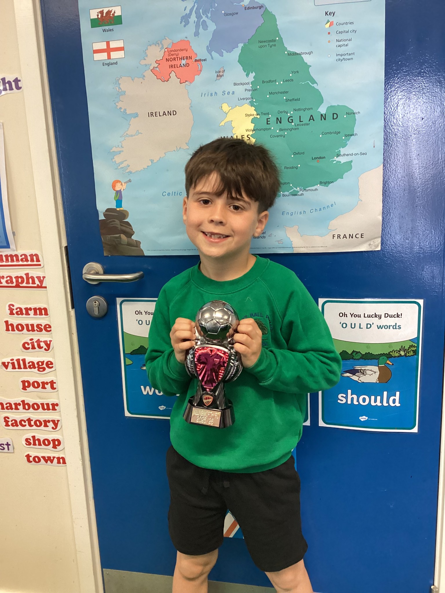 Child with trophy