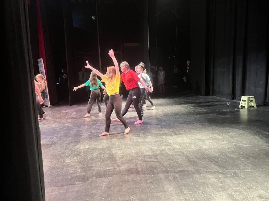 Dancing on stage