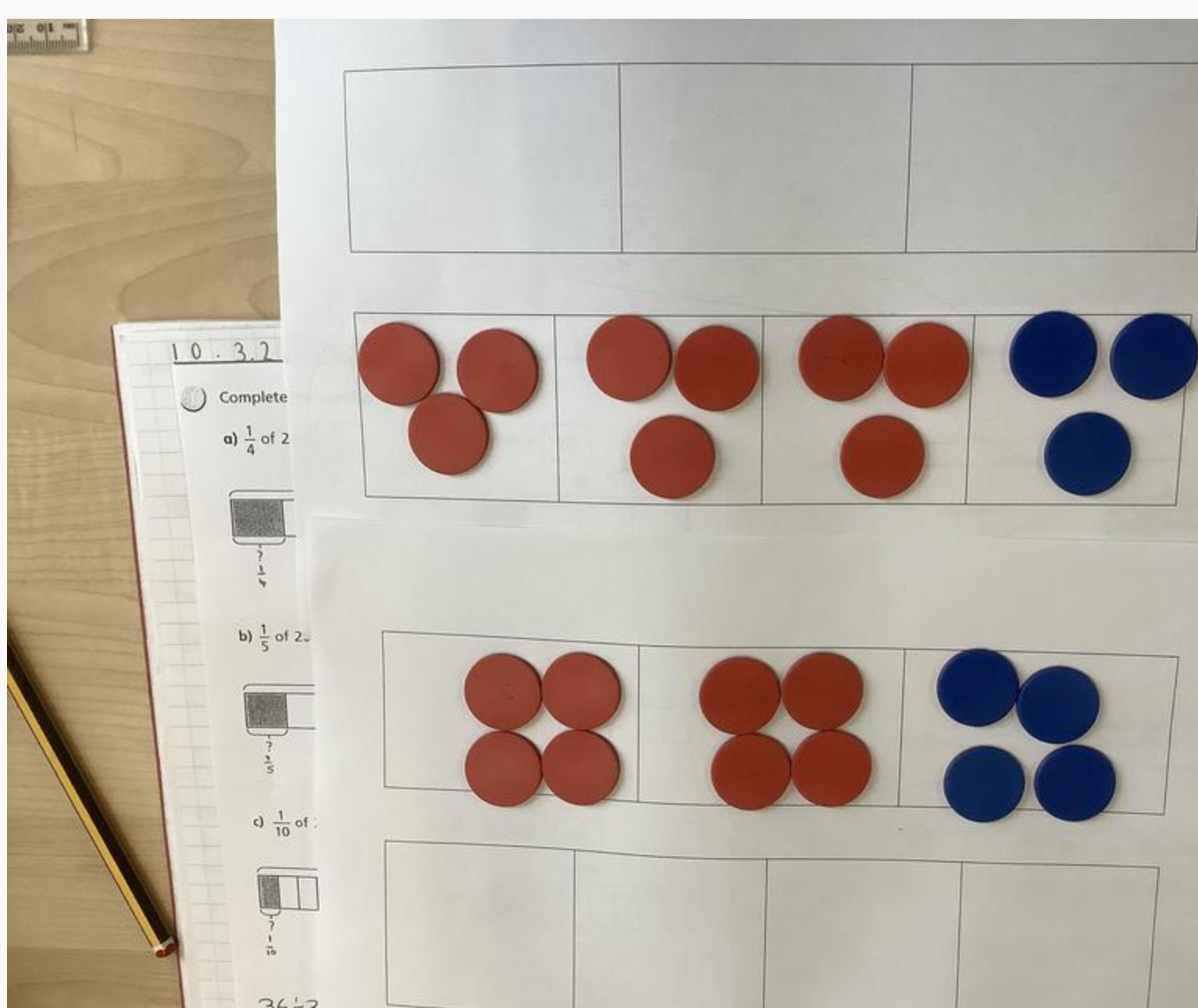 Finding one third and one quarter of 12