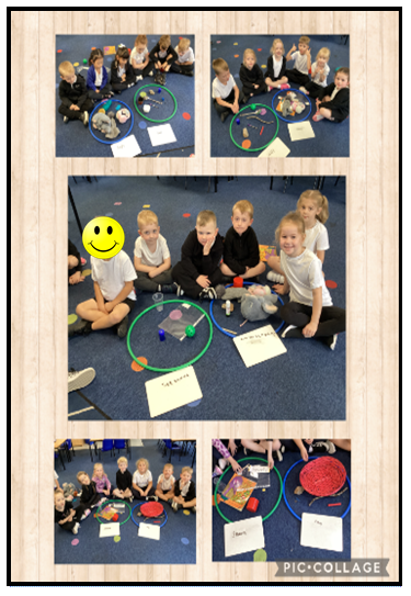 This afternoon we enjoyed grouping the materials according to their properties.