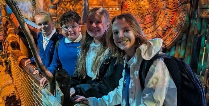 Enjoying Cadbury World with our partner school, Lanchester Primary.