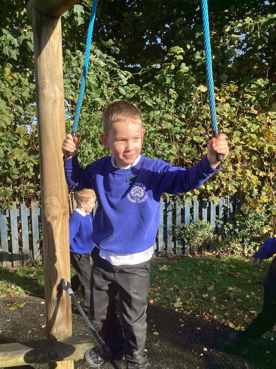 Year 2 have been enjoying ‘hanging out’ in the autumn sunshine on our trim trail during break time.
