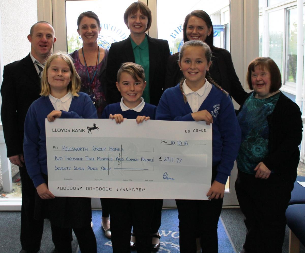 Polesworth Group Homes receive cheque for £2311.77