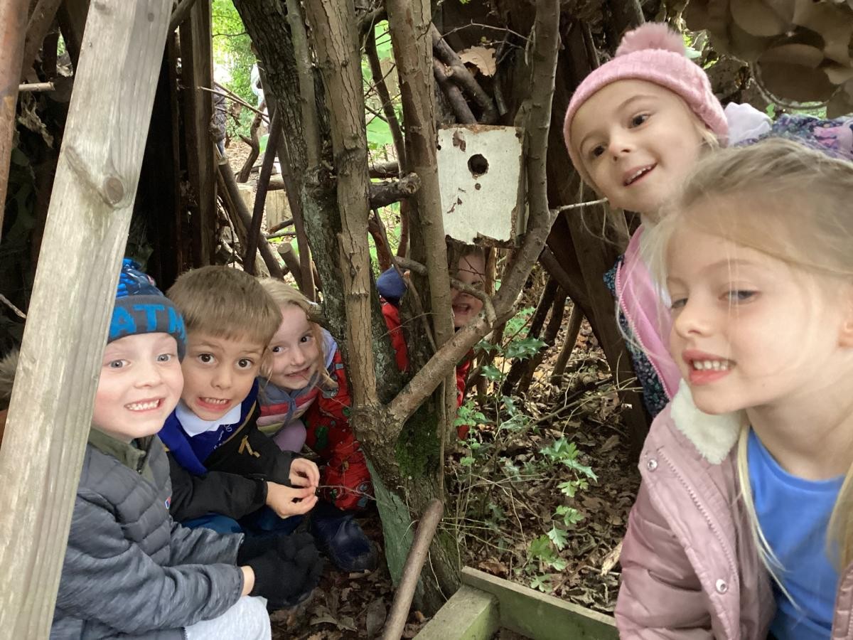 More Forest School fun exploring the woodland, making seed potions and natural wands.