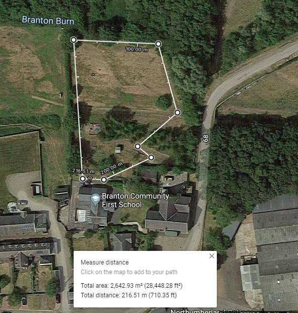 Our daily mile route, each lap is approximately 1/8 of a mile! 