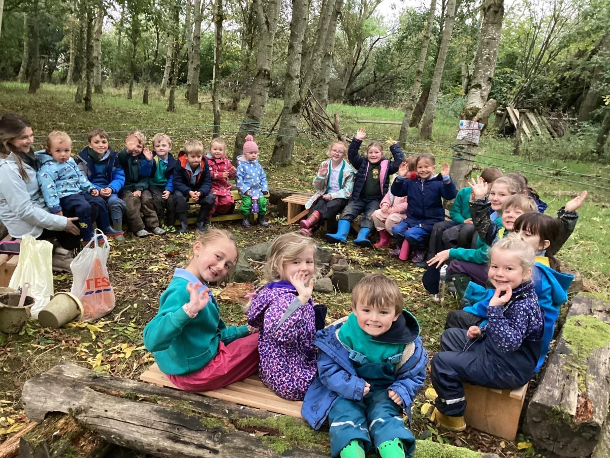 Nursery out in Forest School