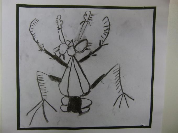 Charcoal insect artwork