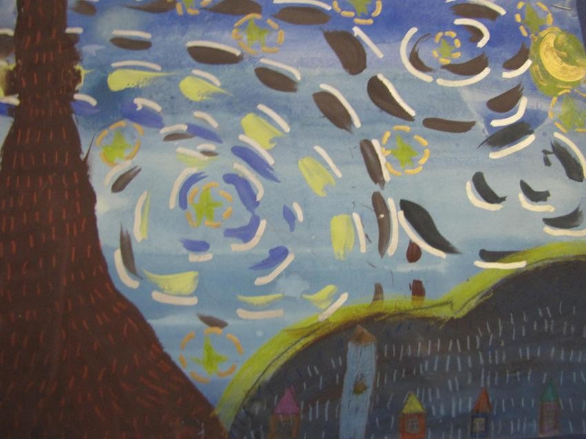 Artwork of swirling sky inspired by Van Gogh