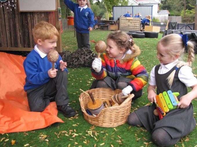 Children playing together outside