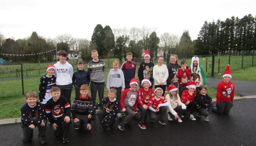 group photo of children outdoors