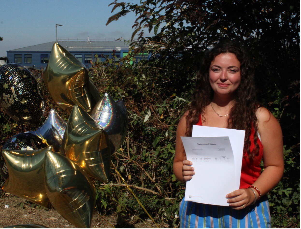 Annabelle Nicholas achieved A*, A, A, in her exams and is going to study medicine at the University of Exeter.
