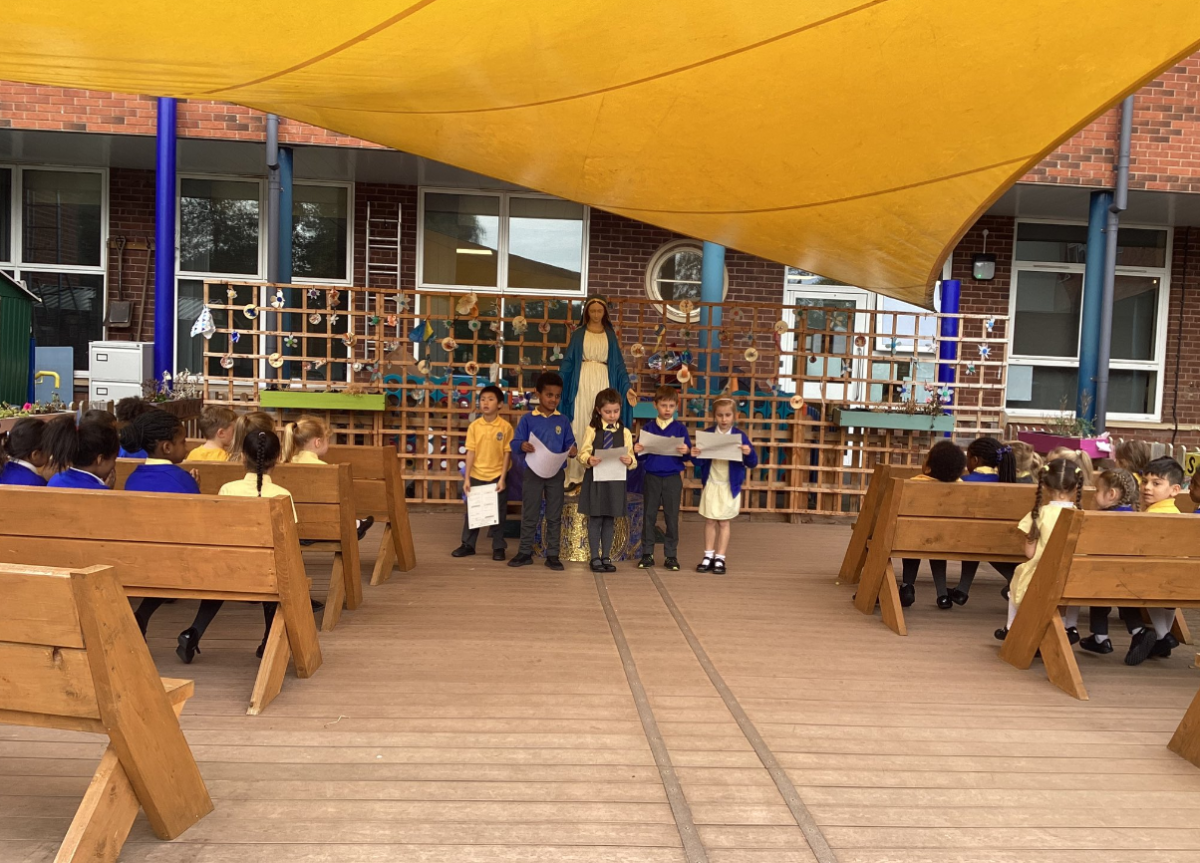 Our beautiful prayer garden.