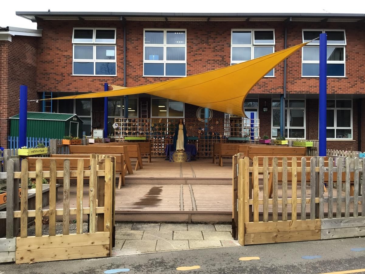 Our beautiful prayer garden.