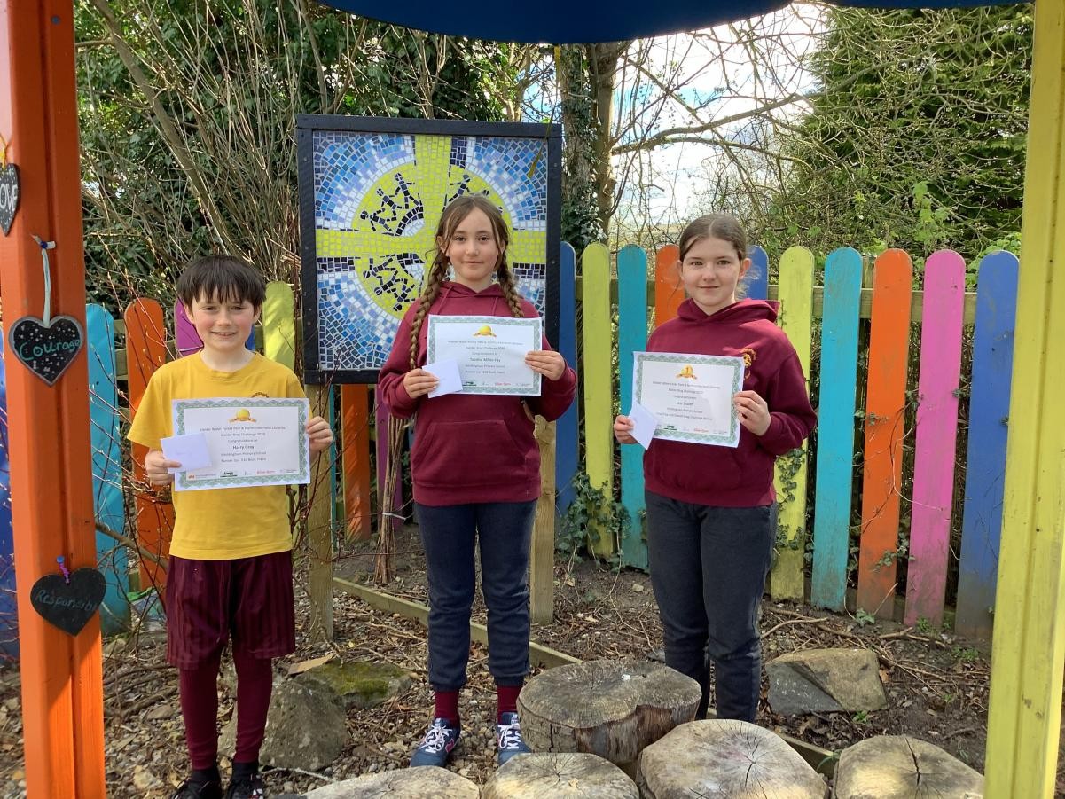 Winning entries, placed 1st, 2nd and 3rd in the Kielder Brag competition which was open to all schools in Northumberland.