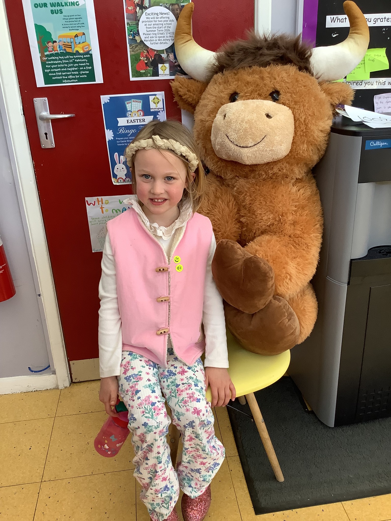 Each term the children who have had 100% attendance are put into a special 'prize draw'. Here is our Spring Term Winner with her prize. 