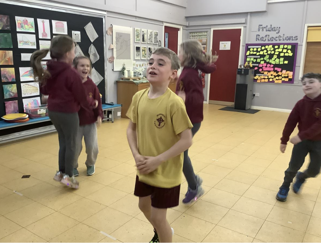 Pupils doing School Games Multi-skills 