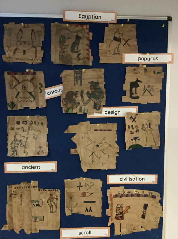 Papyrus style paper display